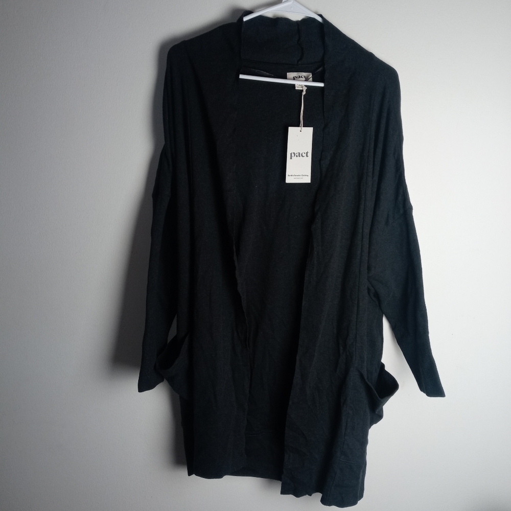 Pact Charcoal Heather Airplane Cardigan Size M/L